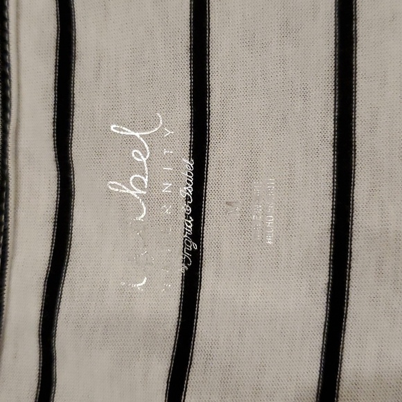 Womens Isabel Maternity white & black stripe shirt size M - Picture 3 of 5